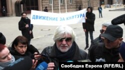 Режисьорът Александър Морфов по време на шествието на "Движение за култура" в четвъртък