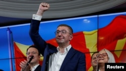 Северна Македонија - Христијан Мицкоски, претседател на ВМРО-ДПМНЕ, Скопје, 8 мај 2024 година. 
