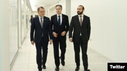 U.S. - U.S. Secretary of State Antony Blinken meets Armenian Foreign Minister Ararat Mirzoyan and Azerbaijani Foreign Minoster Jeyhun Bayramov, Washington, June 27, 2023.