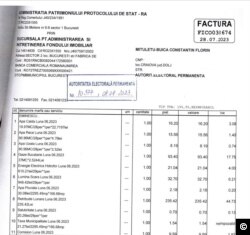 Factura plătită de AEP pentru cheltuielile secretarului general Constantin Mitulețu Buică
