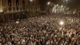 Georgia - protests against "foreign agent" law in front of parliament in Tbilisi - Georgian service - screen grab