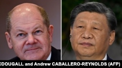 Kombinova fotografija nemačkog kancelara Olafa Šolca i kineskog predsednika Si Đinpinga
