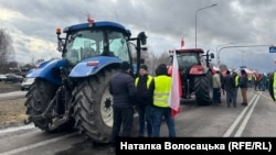 Протест польських фермерів. Блокада кордону в пункті пропуску Дорогуськ, Польща, 20 лютого 2024 року