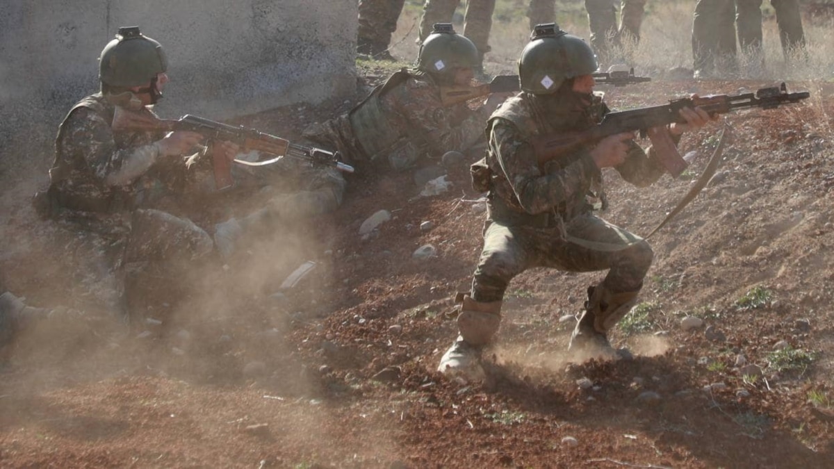 Demonstration of military equipment, combat shooting at the “Baghramyan” training camp