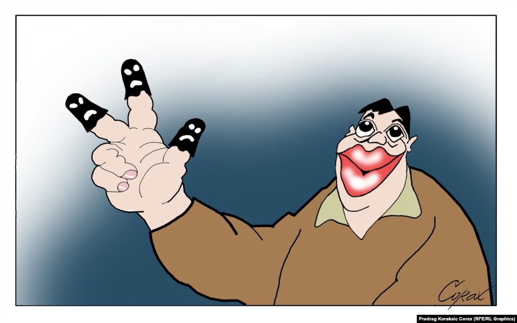 Political cartoon by Predrag Koraksic Corax