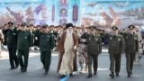 Iran's Supreme Leader Ali Khamenei (center)among the top commanders of IRGC and Iran's Army, in October 2023.