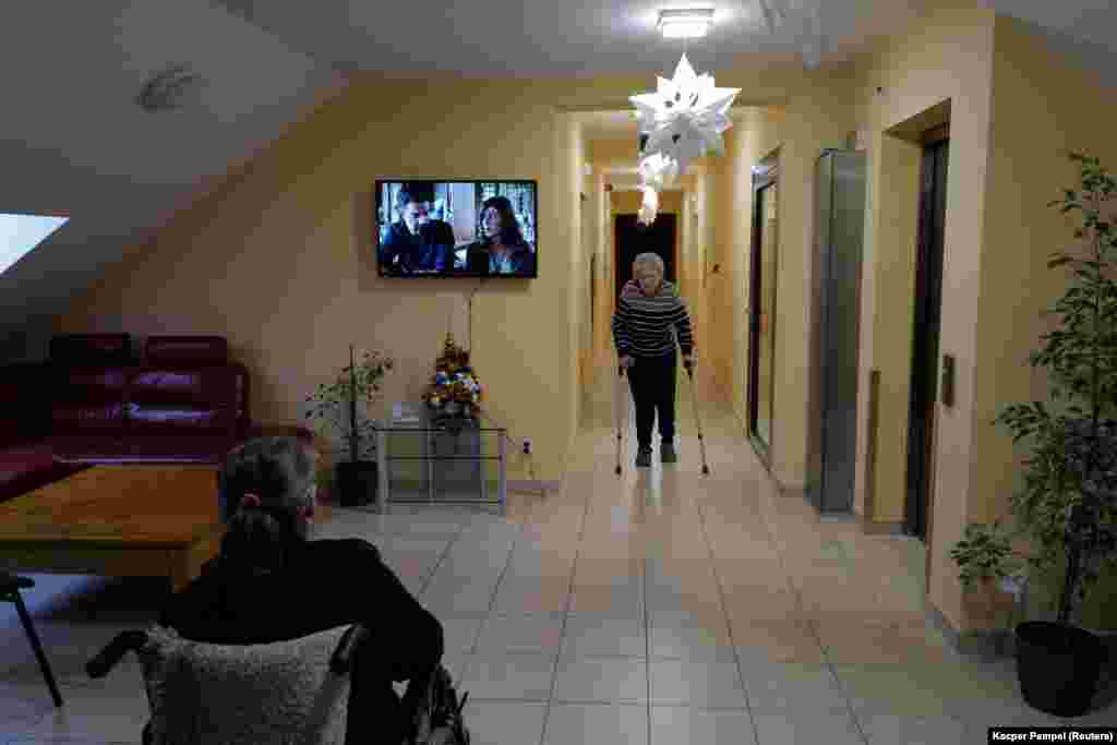 Another refugee is 82-year-old former nurse Tamila Melnichenko from Kyiv. She keeps herself busy by reading Ukrainian and Russian classics, memorizing poems, and pacing the corridors at a Polish retirement home as the days slowly tick by.