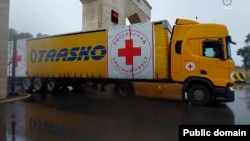 The Russian Red cross shipment was transported through Azerbaijani territory, reopening a transport link that had been closed since Nagorno-Karabakh broke away from Baku in a war that ended three decades ago.