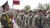 Armenia - U.S. soldiers march during the opening ceremony of a joint exercise with Armenian troops, Yerevan, July 15, 2024.