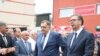 Serbian President Aleksandar Vucic (right) with Bosnian Serb leader Milorad Dodik during a visit to Republika Srpska on August 4.
