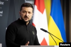  Украинският президент Володимир Зеленски на мирната среща в Швейцария, 15 юни 2024 година 