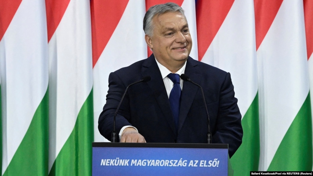 Hungarian Prime Minister Viktor Orban delivers his annual speech in Budapest on February 17.
