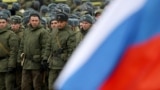 Newly called-up Russian soldiers gather at an assembly station in Tatarstan in October 2022, after President Vladimir Putin signed a mobilization decree amid the invasion of Ukraine.