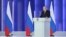 Russian President Vladimir Putin gives his annual address to the national legislature on February 21. 