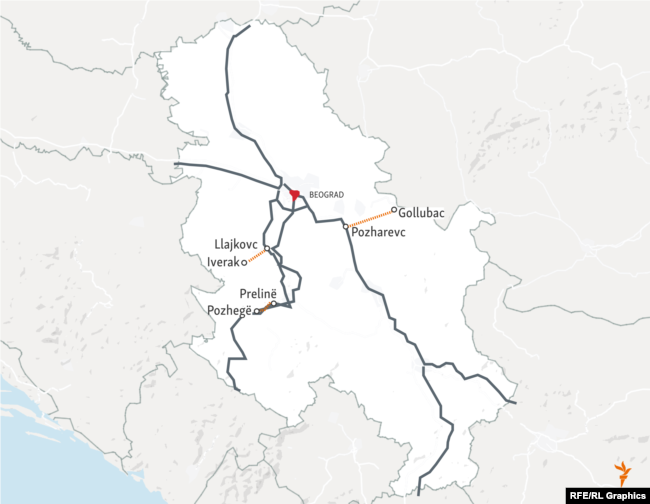 Tri seksionet rrugore: Pozhegë-Prelinë, Llajkovac-Iverako dhe Pozharevc-Gollubac.