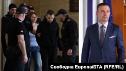 Колаж на арестуваните за контрабанда директорка на митниците Петя Банкова и Стефан Димитров (вляво) с главния секретар на МВР Живко Коцев.