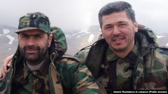 طالب عبدالله معروف به «ابوطالب» (راست) در کنار وسام حسن الطویل، از فرماندهان ارشد حزب‌الله لبنان که هر دو در حملات جداگانۀ هوایی اسرائیل کشته شدند