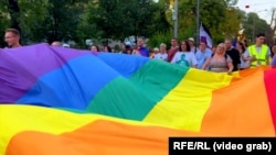 Ілюстрацыйнае фота, ЛГБТ-прайд у Сэрбіі 9 верасьня 2023 году.