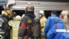 Спасатели на месте столкновения двух поездов на станции московском метро "Печатники". 11 октября 2023 года