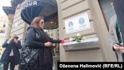 Postavljanje spomen-ploče Azri Spahić i Almi Suljić u Sarajevu, 8. mart 2024.