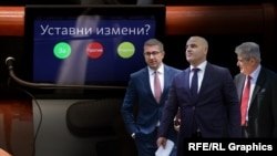 Constitutional amendments - Dimitar Kovachevski, Hristijan Mickoski and Ali Ahmeti