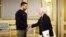 Ukrainian President Volodymyr Zelenskiy greets U.S. Treasury Secretary Janet Yellen in Kyiv on February 27.
