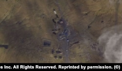 A satellite image of the Burevestnik missile test site at Novaya Zemlya taken on September 20.