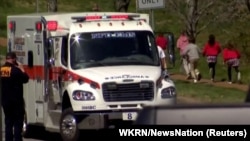 სასწრაფო დახმარების მანქანა პრესვიტერიანულ სკოლასთან. ნეშვილი, 27 მარტი, 2023.