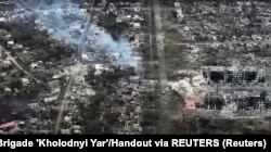 Місто Бахмут на Донеччині. Скріншот з відео, яке оприлюднила 22 квітня 2023 року 93-я окрема механізована бригада «Холодний Яр»
