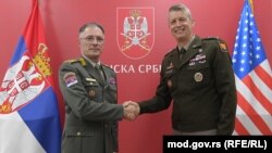 Načelnik Generalštaba Vojske Srbije Milan Mojsilović i načelnik Biroa Nacionalne garde SAD Danijel Hokanson, Beograd, 7. jun 2023. 