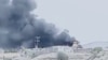 عکس مربوط به انفجار دوم و برخاستن دود سیاه از مقر سپاه در راسک است