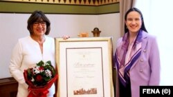 Christiane Amanpour i Benjamina Karić. 12. august 2023. 