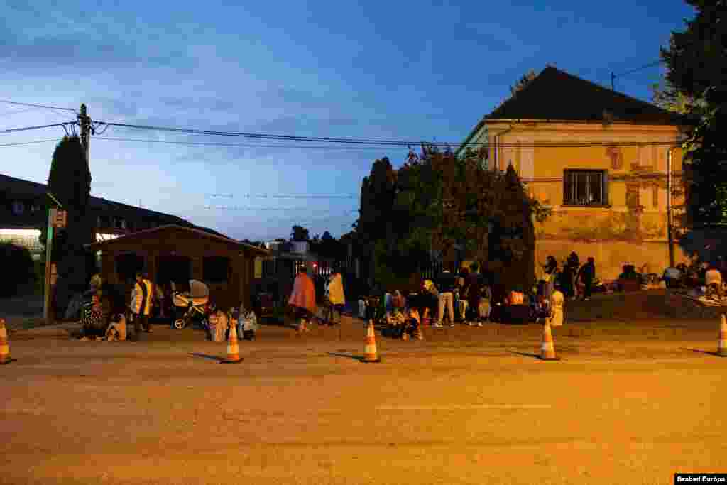 Throughout the night, police monitored the area to ensure that children did not wander into traffic.