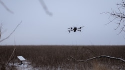 (File photo) A military drone flies over the steeps near the frontline village of Robotyne in Ukraine’s Zaporizhzhya region.