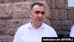 Armenia- Judge Davit Harutiunian speaks to journalists, Yerevan, June 19, 2023.