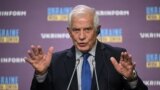 Верховний представник ЄС із зовнішньої політики Жозеп Боррель під час прес-конференції у Києві Україна, 1 жовтня 2023 року