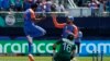 India's Jasprit Bumrah (left) celebrates after dismissing Pakistan's Mohammad Rizwan during their cricket match in New York on June 9.