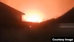 Скриншот с видео из соцсетей предполагаемой атаки беспилотников в Джанкое, 20 марта 2023 года