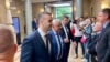 Premijer Crne Gore Milojko Spajić, koji je najavio da će Crna Gora podržati rezoluciju UN o Srebrenici, i predsjednik Skupštine Andrija Mandić, koji se tome protivi. Podgorica, 9. maja 2024. 