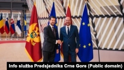 Predsjednik Crne Gore Jakov Milatović i predsjednik Evropskog savjeta Šarl Mišel 
