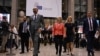 Ursula von der Leyen, az Európai Bizottság elnöke (j3), mellette Kaja Kallas észt miniszterelnök, a várható kül- és biztonságpolitikai főképviselő Brüsszelben 2024. június 27-én
