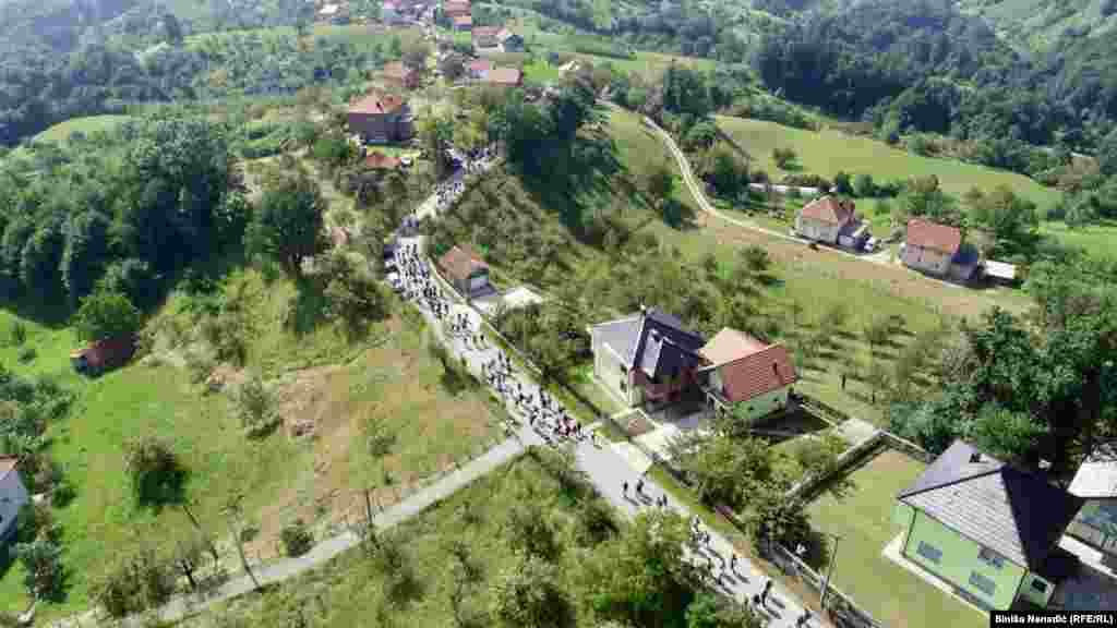 The march, approximately 100 kilometers from Nezuk to the Srebrenica-Potocari Memorial and Cemetery, retraces part of the route known as the &quot;Death March.&quot; Upwards of 10,000 Bosnian men and boys fled Srebrenica in a desperate attempt to escape the advancing Bosnian Serb forces in the closing months of Bosnia&#39;s 1992-95 civil war.&nbsp; A mere 3,000 survived.&nbsp; &nbsp;