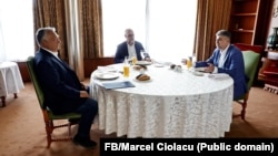 Iulie 2024, întâlnire informală între Marcel Ciolacu (premierul României), Viktor Orbán (premierul Ungariei), Kelemen Hunor (președinte UDMR).