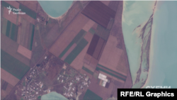 Спутниковый снимок местности возле села Тургенево, Джанкойский район, 21 января 2023 года