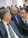 Bivši predsjednik Filip Vujanović i ambasador Kine u Crnoj Gori Fan Kun tokom konferencije "Pojas i put" u Podgorici, 22. mart 2023. 