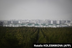 The newly inaugurated city of Arkadag, named in honor of Turkmenistan's former leader Gurbanguly Berdymukhammedov, some 30 kilometers outside the capital, Ashgabat