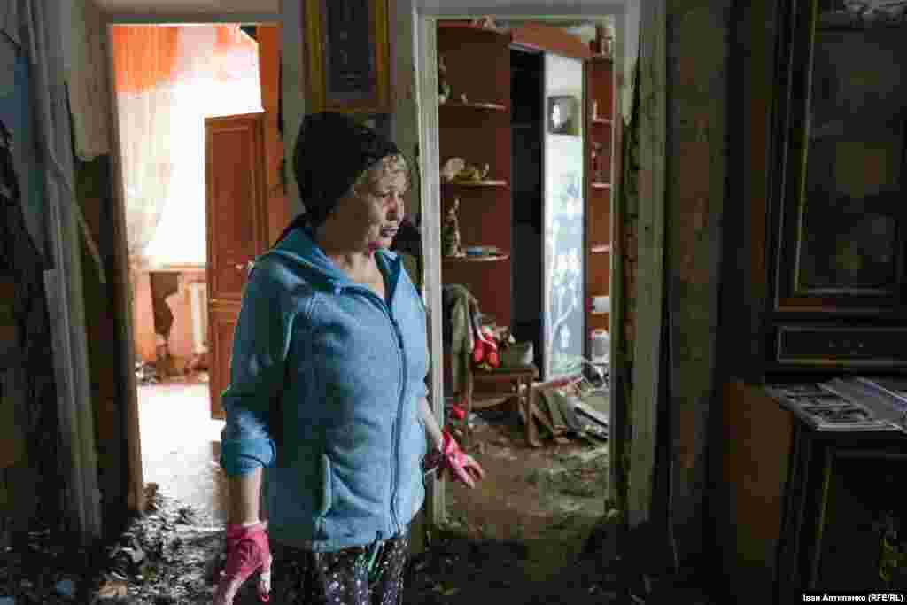 Lyubov, Mykola&#39;s wife, says that all of their household appliances were destroyed by the flooding.
