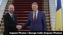 Klaus Iohannis l-a primit miercuri, la Cotroceni, pe șeful Consiliului European, Charles Michel. 