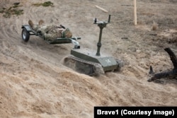An evacuation ground drone being tested by Brave1