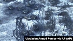 Повреждены Силами обороны Украины российские танки вблизи Угледара, февраль 2023 года